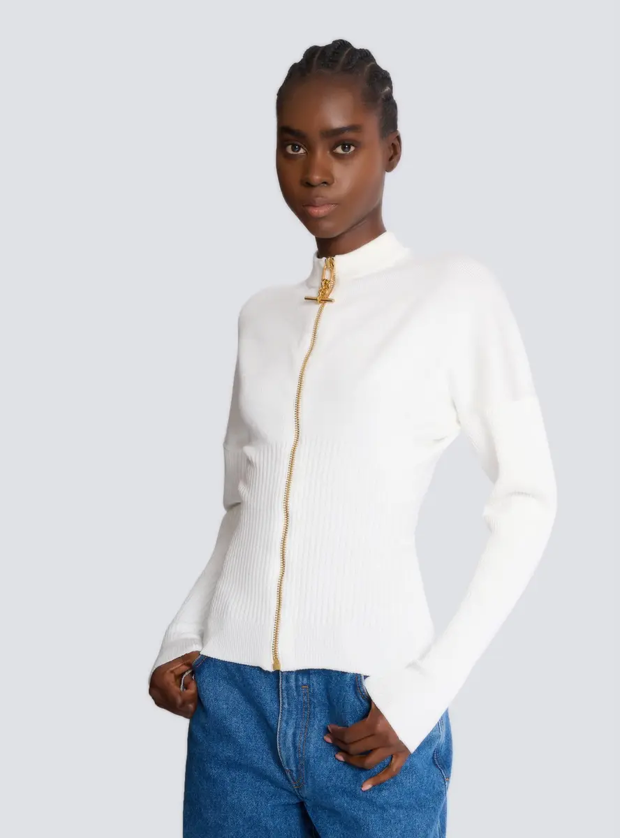 Balmain Zipped knit cardigan | Thumbnail 5 Balmain Zipped knit cardigan | Thumbnail 5