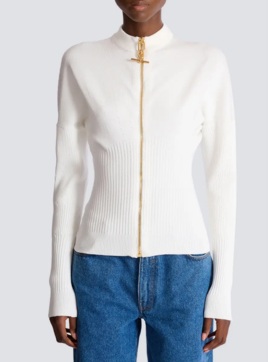 Balmain Zipped knit cardigan | Thumbnail 7 Balmain Zipped knit cardigan | Thumbnail 7