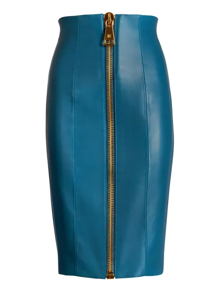 Zipped lambskin skirt Zipped lambskin skirt