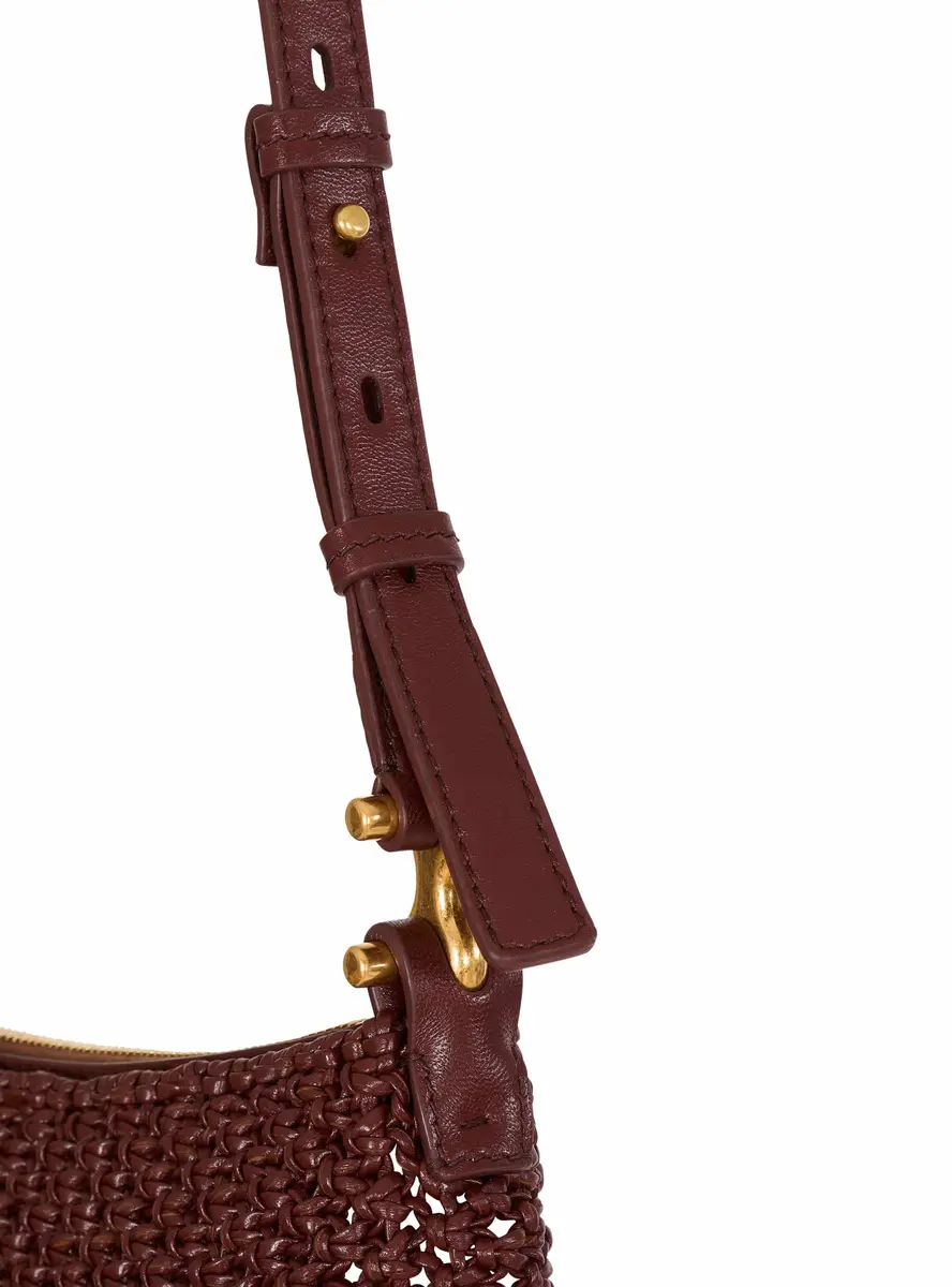 Balmain Fringed Ébène Hobo Mini bag in woven leather | Thumbnail 6 Balmain Fringed Ébène Hobo Mini bag in woven leather | Thumbnail 6