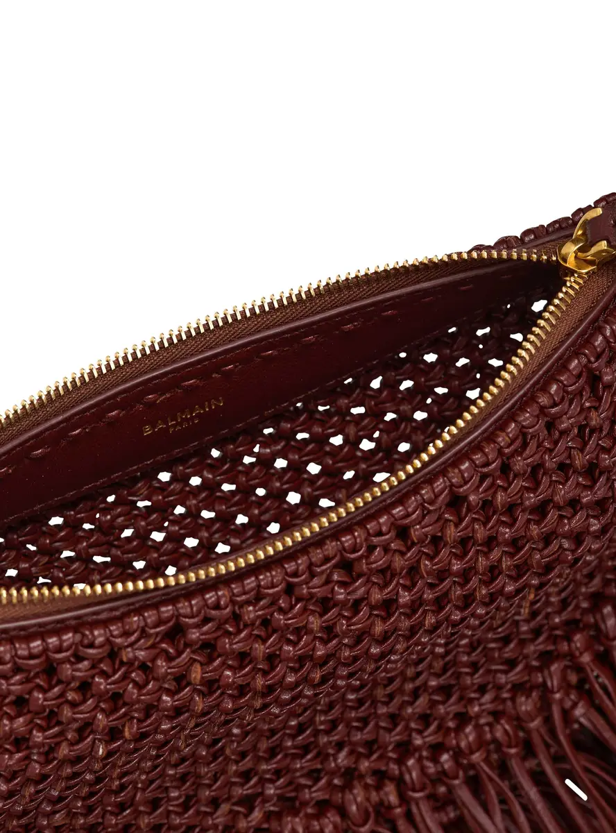 Balmain Fringed Ébène Hobo Mini bag in woven leather | Thumbnail 7 Balmain Fringed Ébène Hobo Mini bag in woven leather | Thumbnail 7