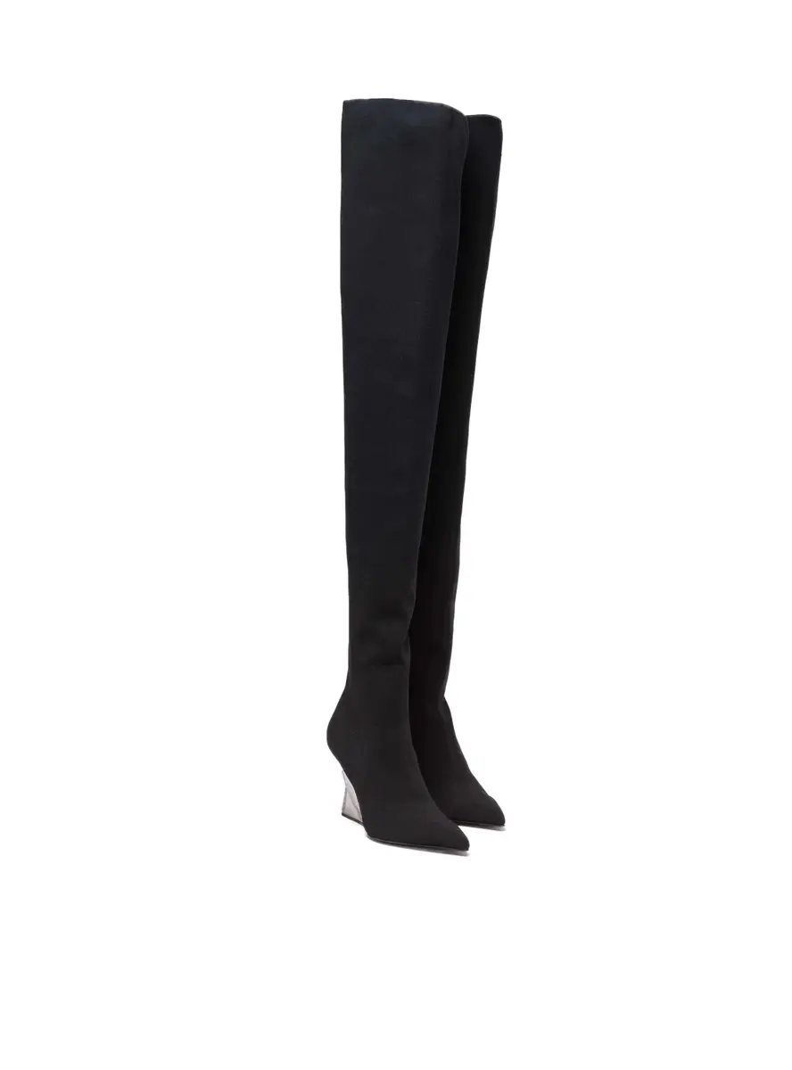 Balmain Wedge knit thigh-high boots | Thumbnail 2