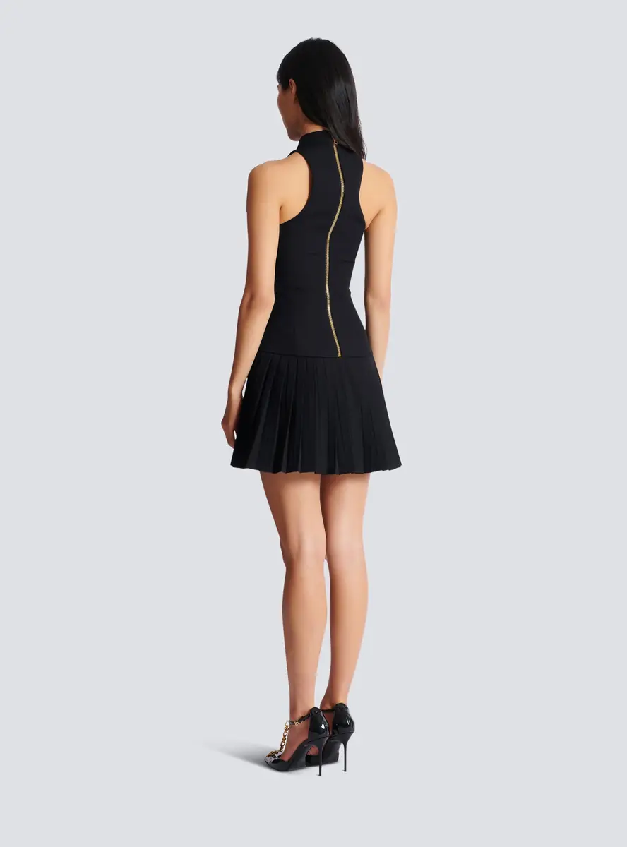 Balmain Flared grain de poudre dress with belt detail | Thumbnail 4 Balmain Flared grain de poudre dress with belt detail | Thumbnail 4
