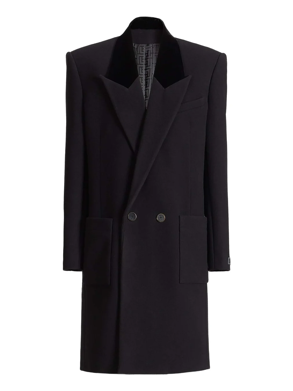 Long wool and velvet coat Long wool and velvet coat