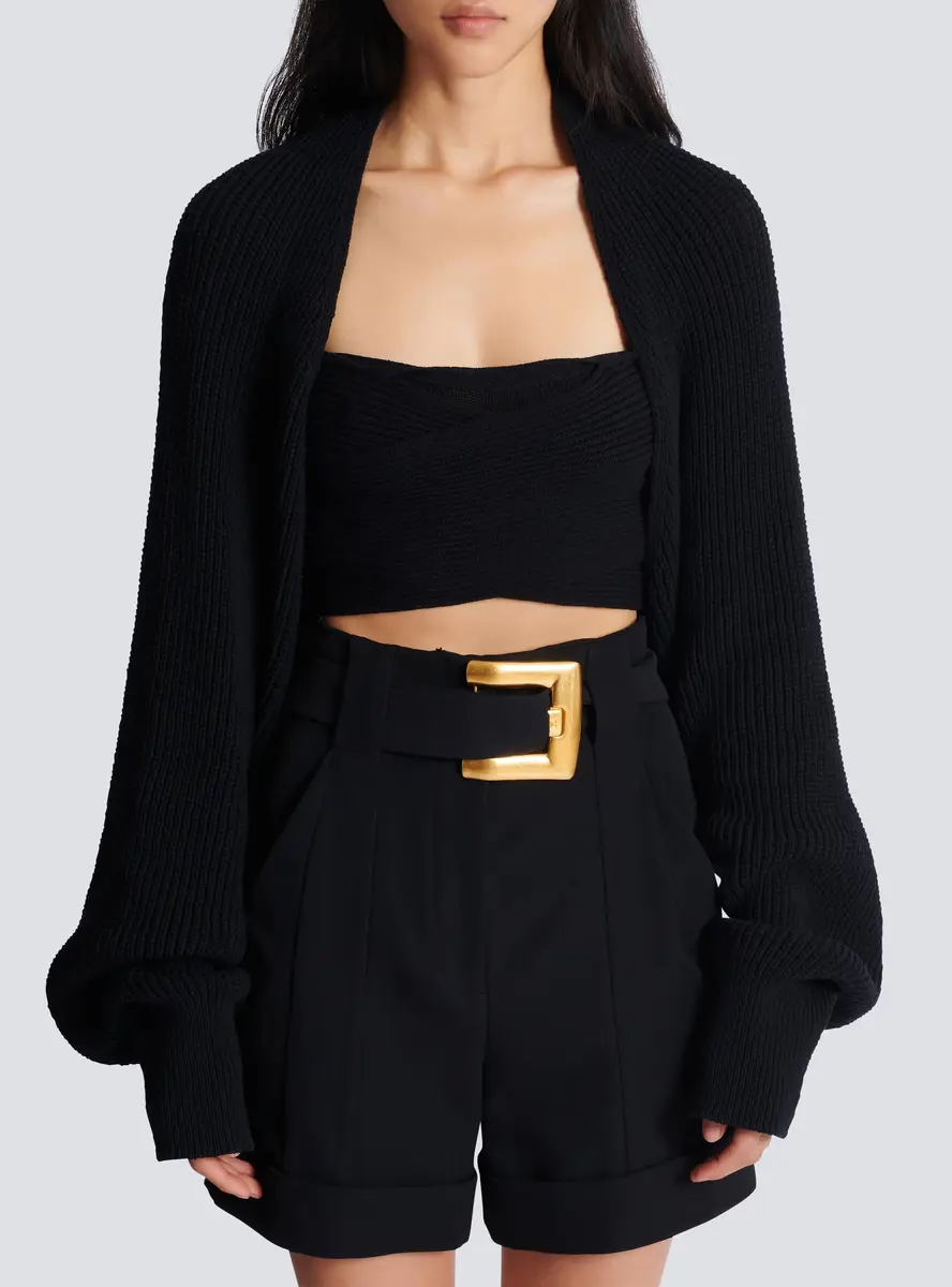 Balmain Ribbed knit bolero cardigan | Thumbnail 8 Balmain Ribbed knit bolero cardigan | Thumbnail 8