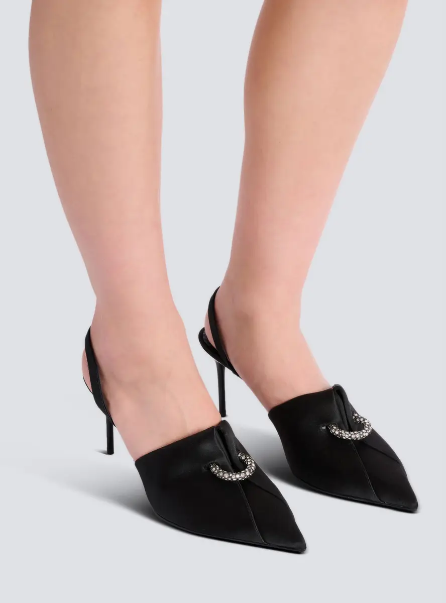 Balmain Satin slingbacks with piercing | Thumbnail 2