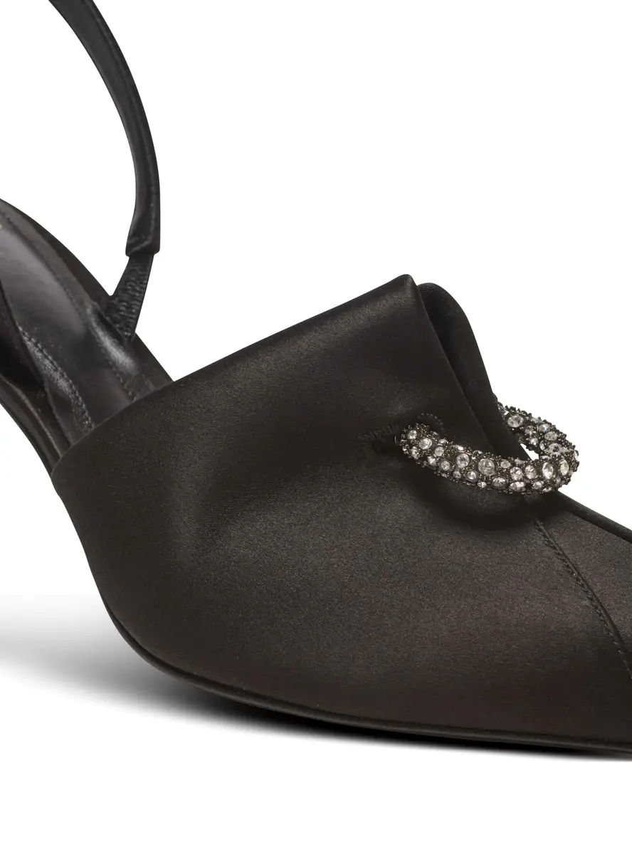Balmain Satin slingbacks with piercing | Thumbnail 5