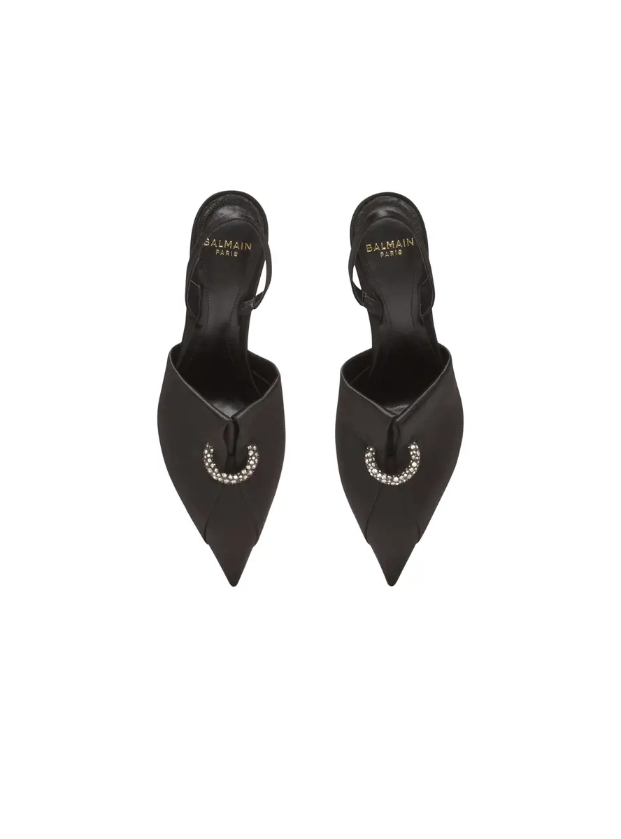 Balmain Satin slingbacks with piercing | Thumbnail 7