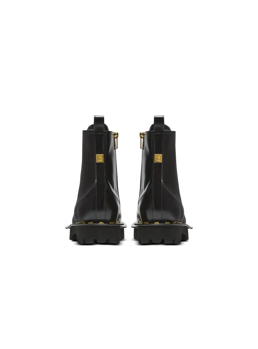 Balmain Glazed leather army boots | Thumbnail 4