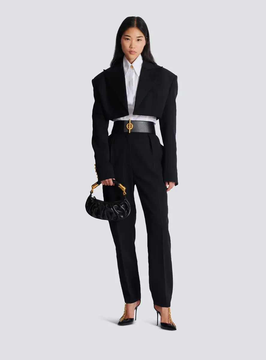 Balmain Cropped grain de poudre jacket | Thumbnail 2 Balmain Cropped grain de poudre jacket | Thumbnail 2