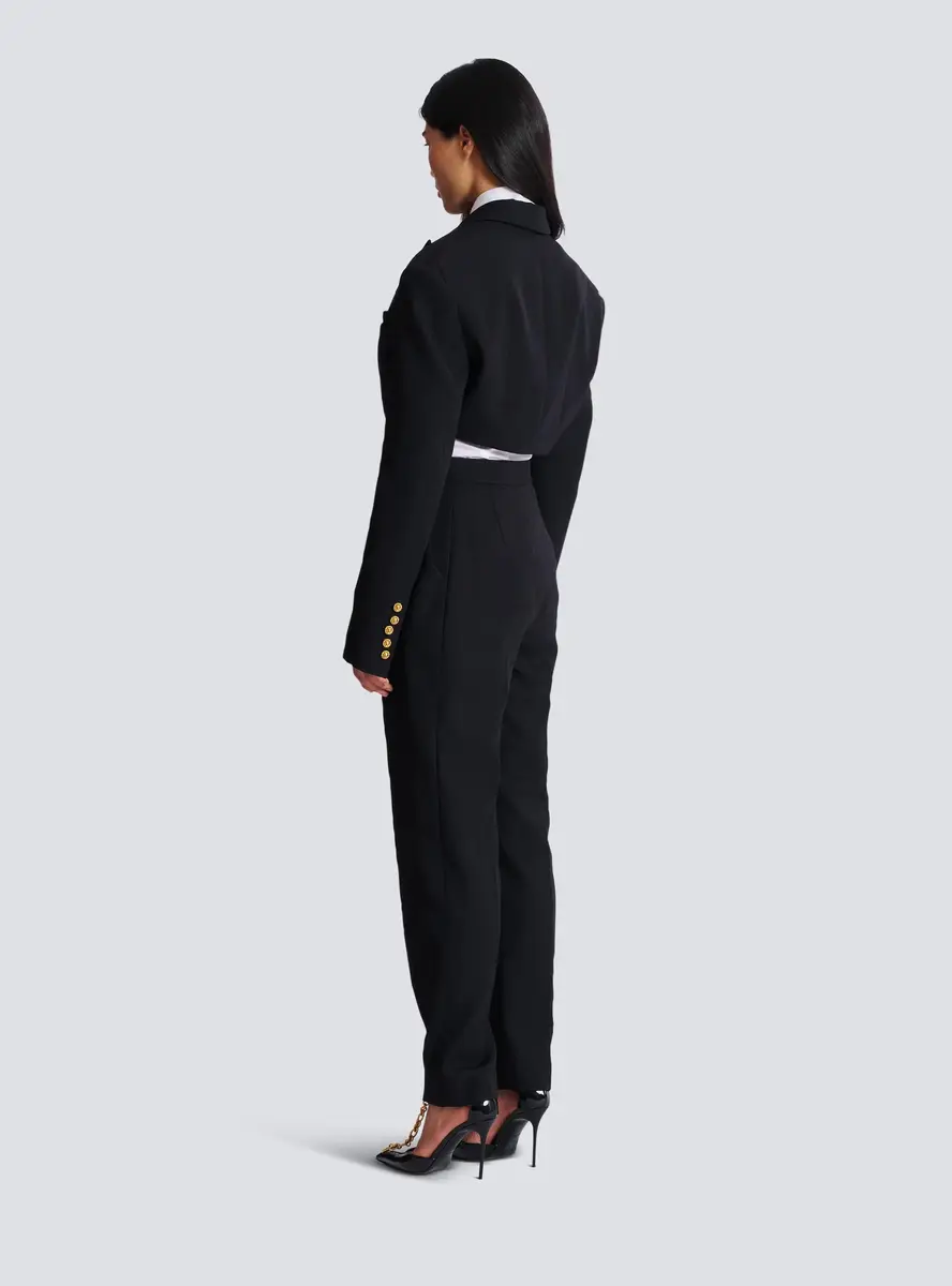 Balmain Cropped grain de poudre jacket | Thumbnail 4 Balmain Cropped grain de poudre jacket | Thumbnail 4