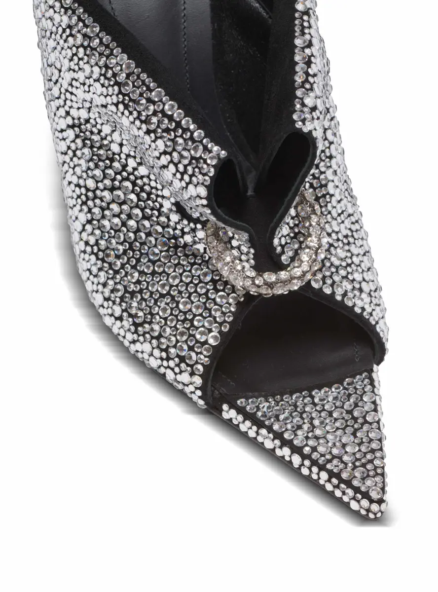 Balmain Suede and rhinestone mules with front piercing | Thumbnail 5 Balmain Suede and rhinestone mules with front piercing | Thumbnail 5