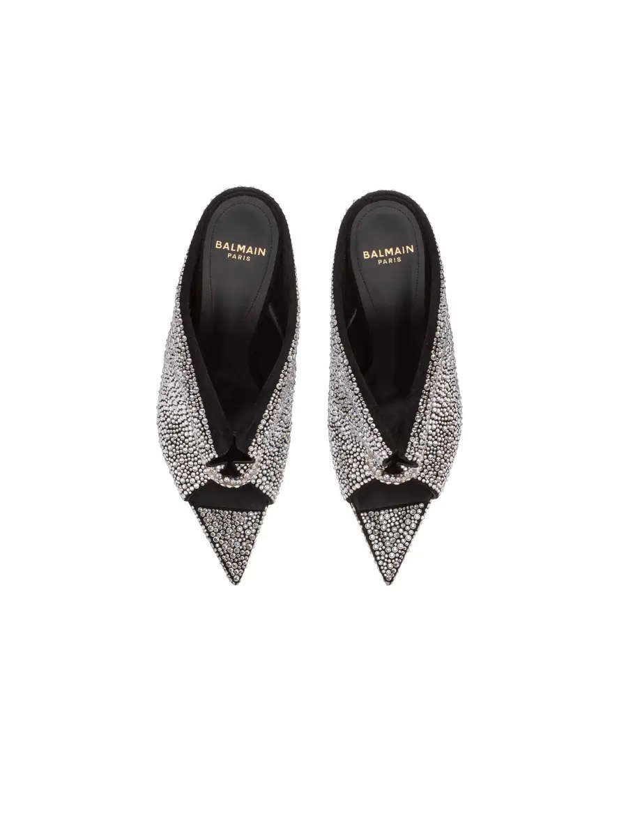 Balmain Suede and rhinestone mules with front piercing | Thumbnail 6 Balmain Suede and rhinestone mules with front piercing | Thumbnail 6
