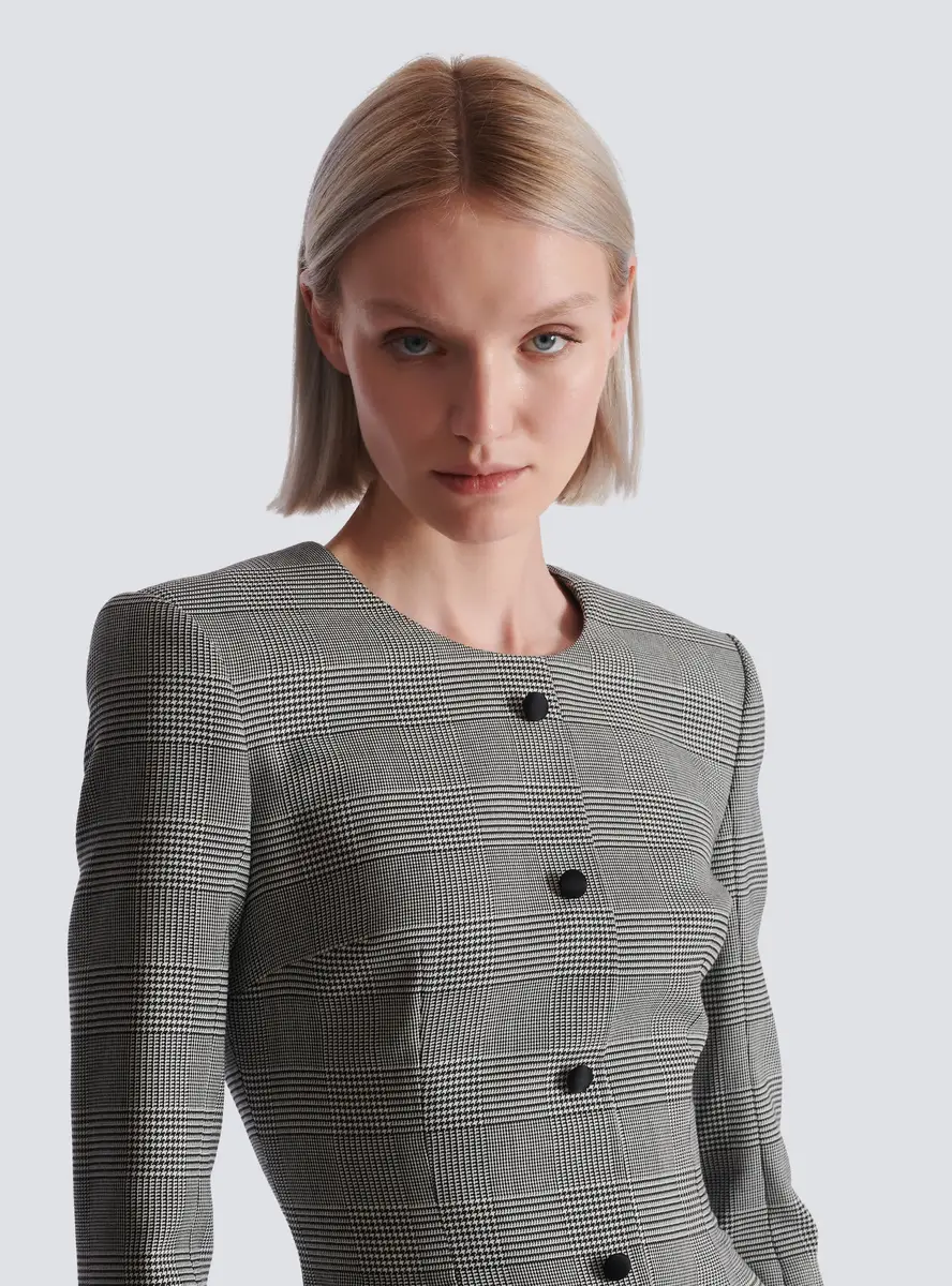 Balmain Short dress in Prince of Wales jacquard | Thumbnail 7 Balmain Short dress in Prince of Wales jacquard | Thumbnail 7
