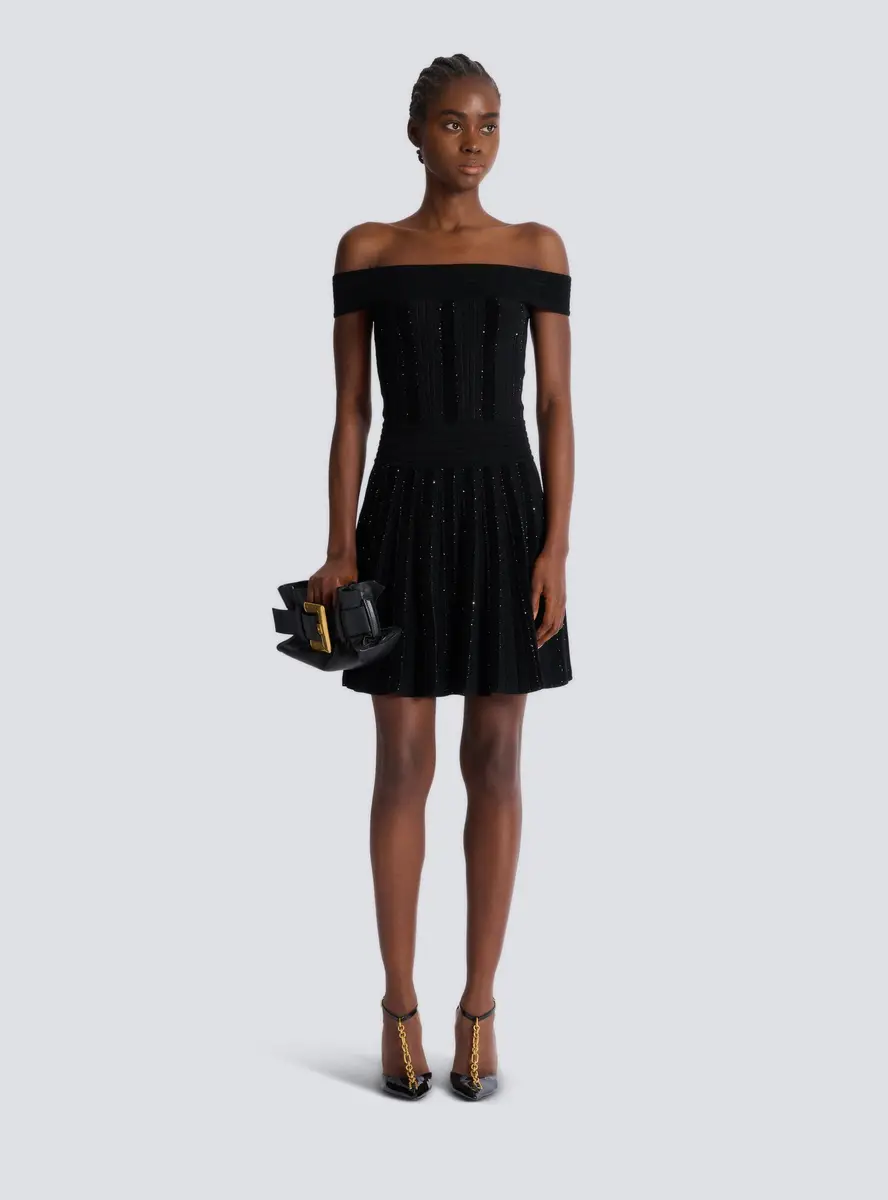 Balmain Off-the-shoulder glitter knit dress | Thumbnail 2 Balmain Off-the-shoulder glitter knit dress | Thumbnail 2