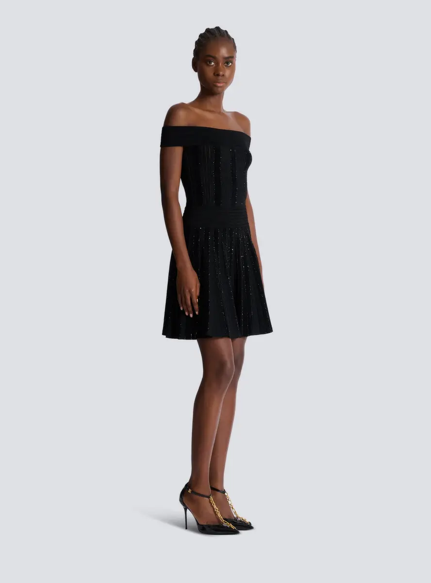 Balmain Off-the-shoulder glitter knit dress | Thumbnail 3 Balmain Off-the-shoulder glitter knit dress | Thumbnail 3