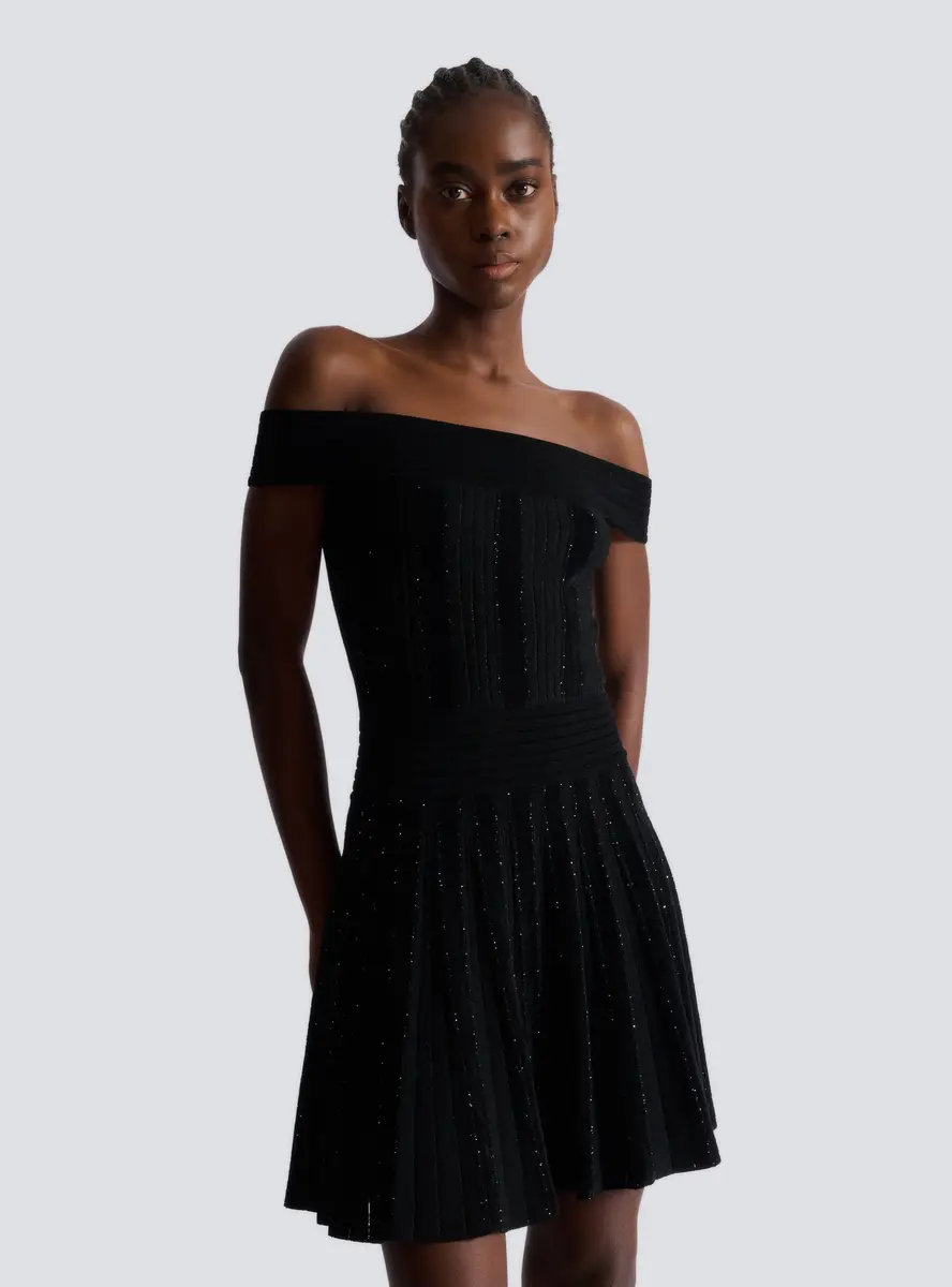 Balmain Off-the-shoulder glitter knit dress | Thumbnail 7 Balmain Off-the-shoulder glitter knit dress | Thumbnail 7