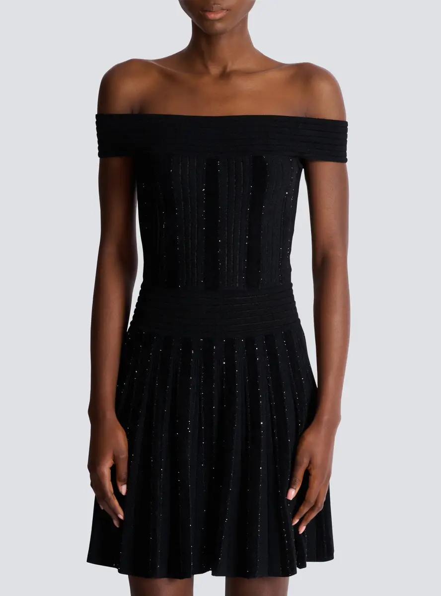 Balmain Off-the-shoulder glitter knit dress | Thumbnail 8 Balmain Off-the-shoulder glitter knit dress | Thumbnail 8