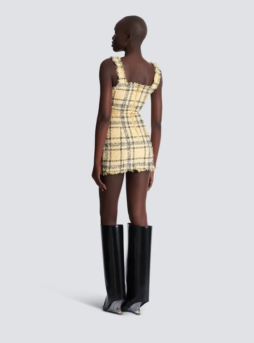 Balmain Short strappy dress in glitter tweed | Thumbnail 4 Balmain Short strappy dress in glitter tweed | Thumbnail 4