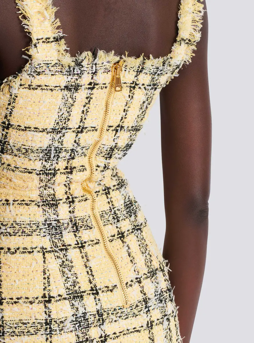 Balmain Short strappy dress in glitter tweed | Thumbnail 5 Balmain Short strappy dress in glitter tweed | Thumbnail 5