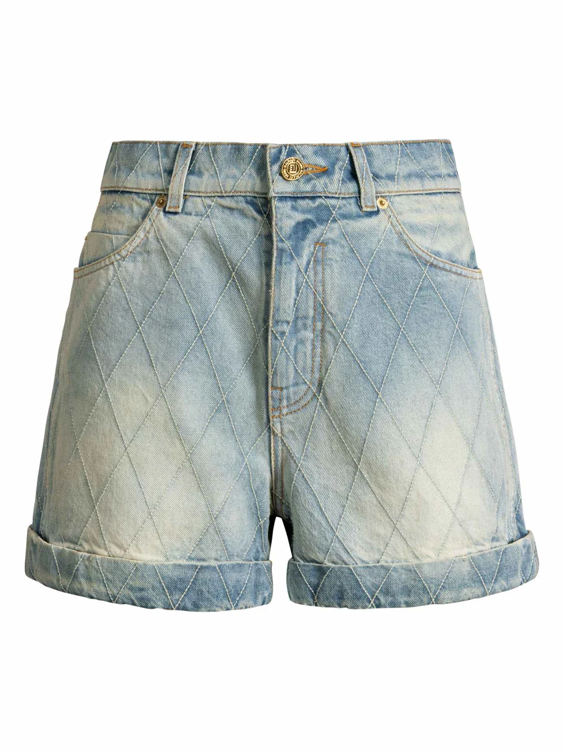 Topstitched denim shorts Topstitched denim shorts