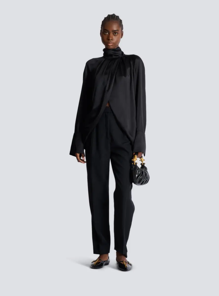 Balmain Draped silk blouse | Thumbnail 2 Balmain Draped silk blouse | Thumbnail 2