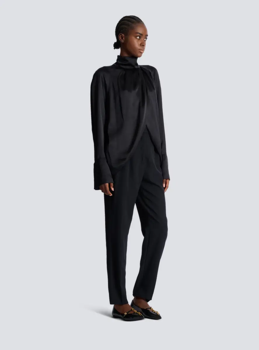 Balmain Draped silk blouse | Thumbnail 3 Balmain Draped silk blouse | Thumbnail 3