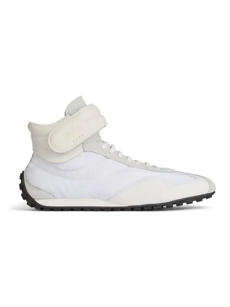 Balmain Racing Mid-Top trainers in nylon and leather