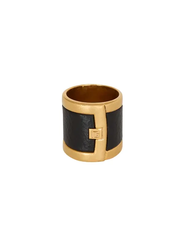 Balmain Anthem ring in brass and resin