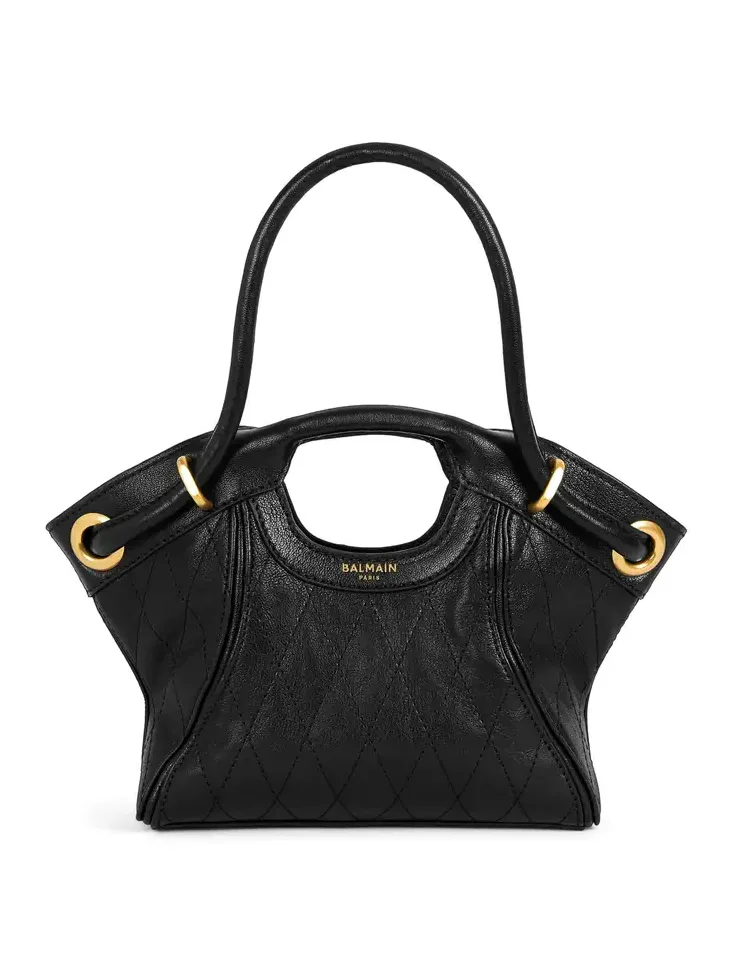 Small Tote in smooth topstitched leather