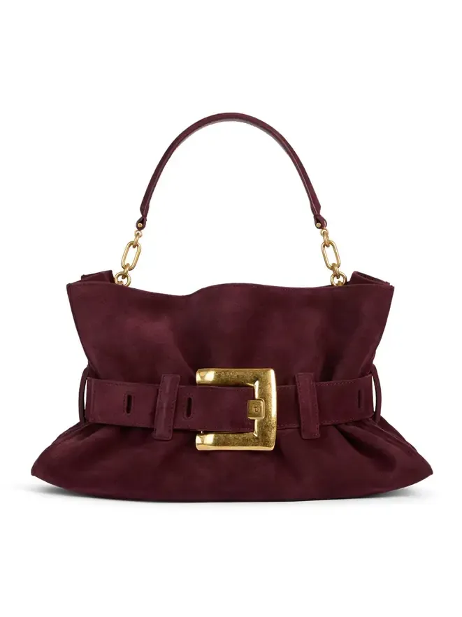 Balmain Medium Anthem suede leather bag