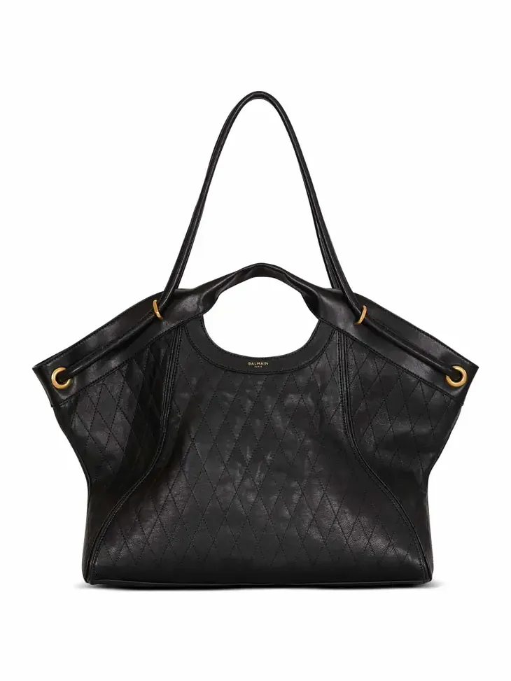 Large Tote in topstitched leather
