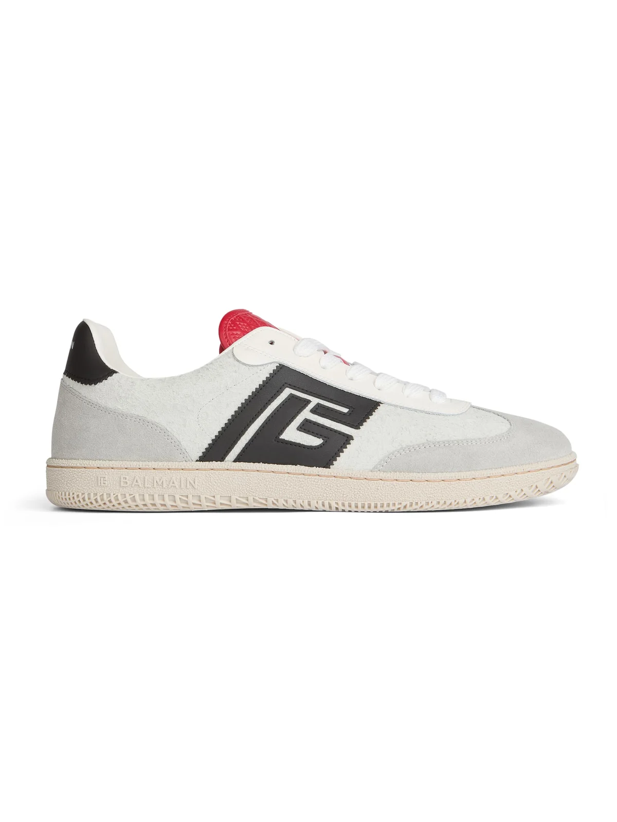 Balmain Swan suede and smooth leather trainers