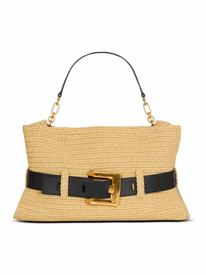 Medium Anthem bag in smooth leather and crochet