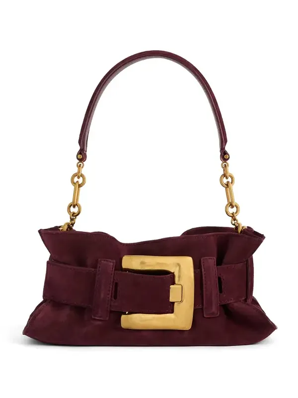 Balmain Anthem Mini suede leather bag