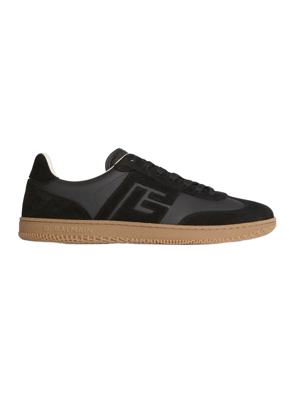 Balmain Swan suede and smooth leather trainers