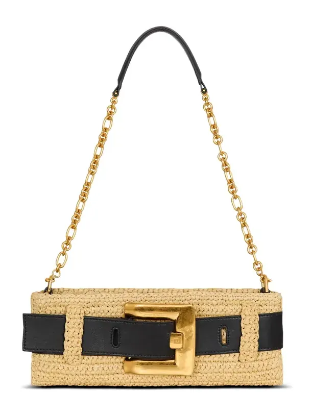 Anthem clutch bag in smooth leather and crochet Anthem clutch bag in smooth leather and crochet