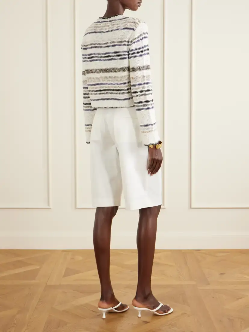 James Perse Striped Knitted Cotton-blend Sweater | Thumbnail 4 James Perse Striped Knitted Cotton-blend Sweater | Thumbnail 4