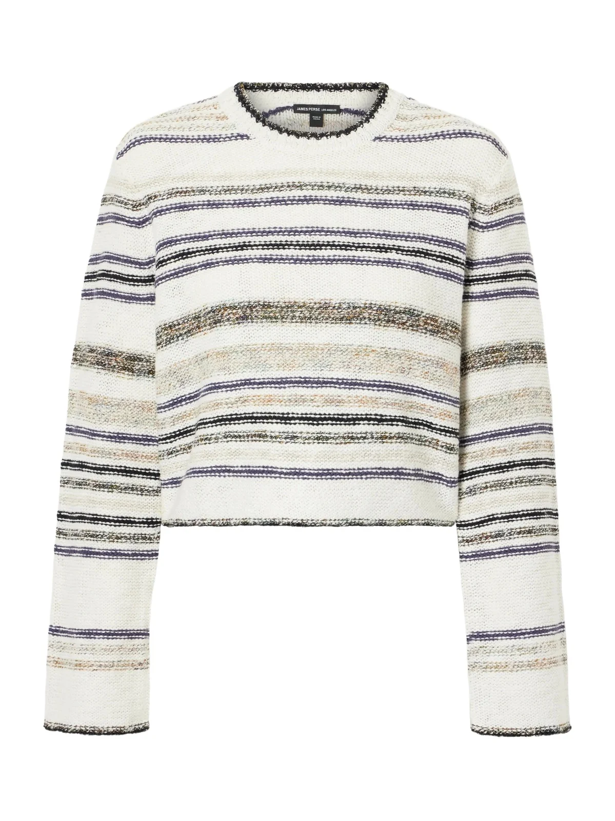 James Perse Striped Knitted Cotton-blend Sweater