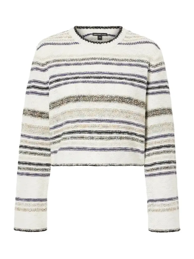 James Perse Striped Knitted Cotton-blend Sweater | Image 1 James Perse Striped Knitted Cotton-blend Sweater | Image 1
