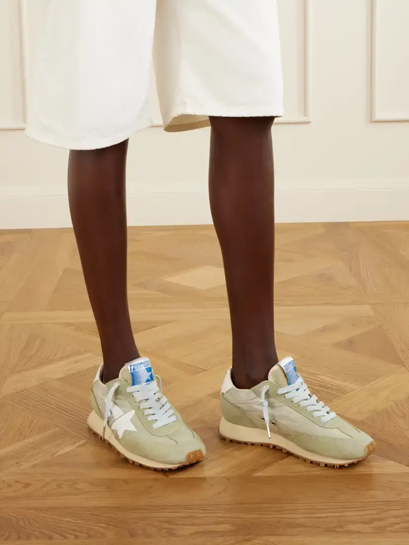 Golden Goose Running Marathon Suede-trimmed Shell Sneakers | Thumbnail 2