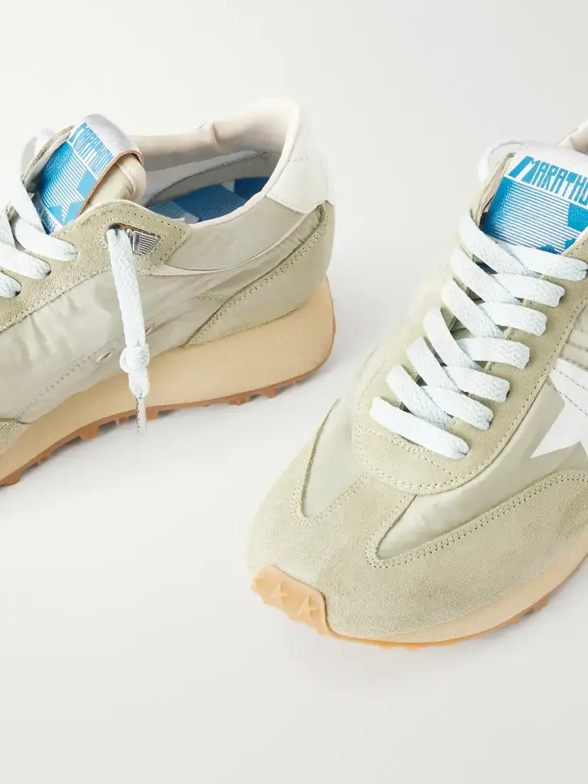 Golden Goose Running Marathon Suede-trimmed Shell Sneakers | Thumbnail 5