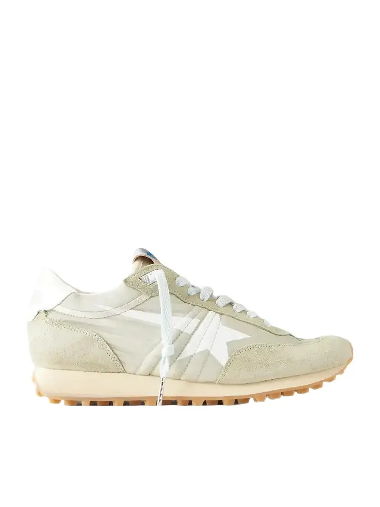 Golden Goose Running Marathon Suede-trimmed Shell Sneakers | Image 1 Golden Goose Running Marathon Suede-trimmed Shell Sneakers | Image 1