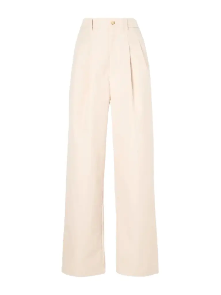 Wardrobe.NYC Pleated Cotton-blend Wide-leg Pants | Image 1 Wardrobe.NYC Pleated Cotton-blend Wide-leg Pants | Image 1