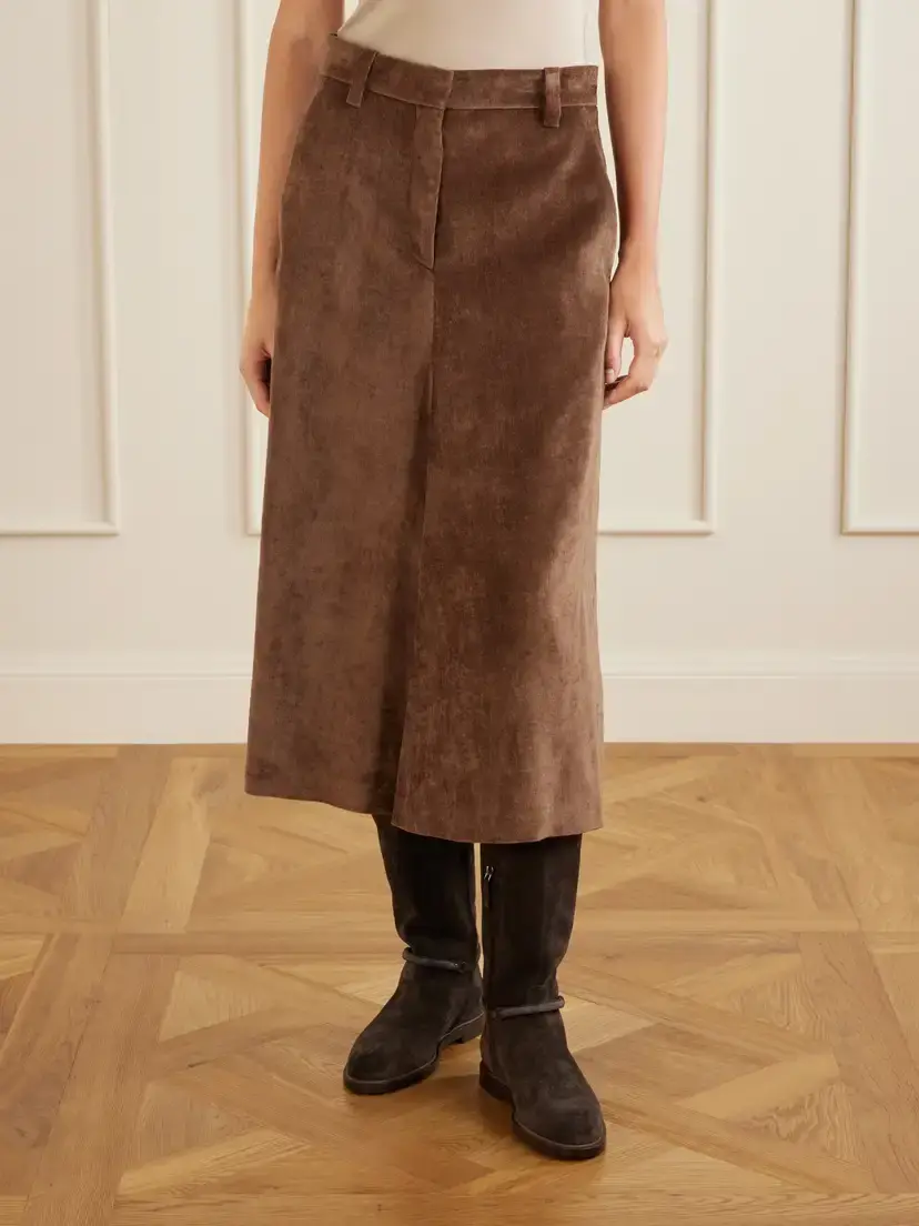 Brunello Cucinelli Embellished Corduroy Midi Skirt | Thumbnail 3 Brunello Cucinelli Embellished Corduroy Midi Skirt | Thumbnail 3