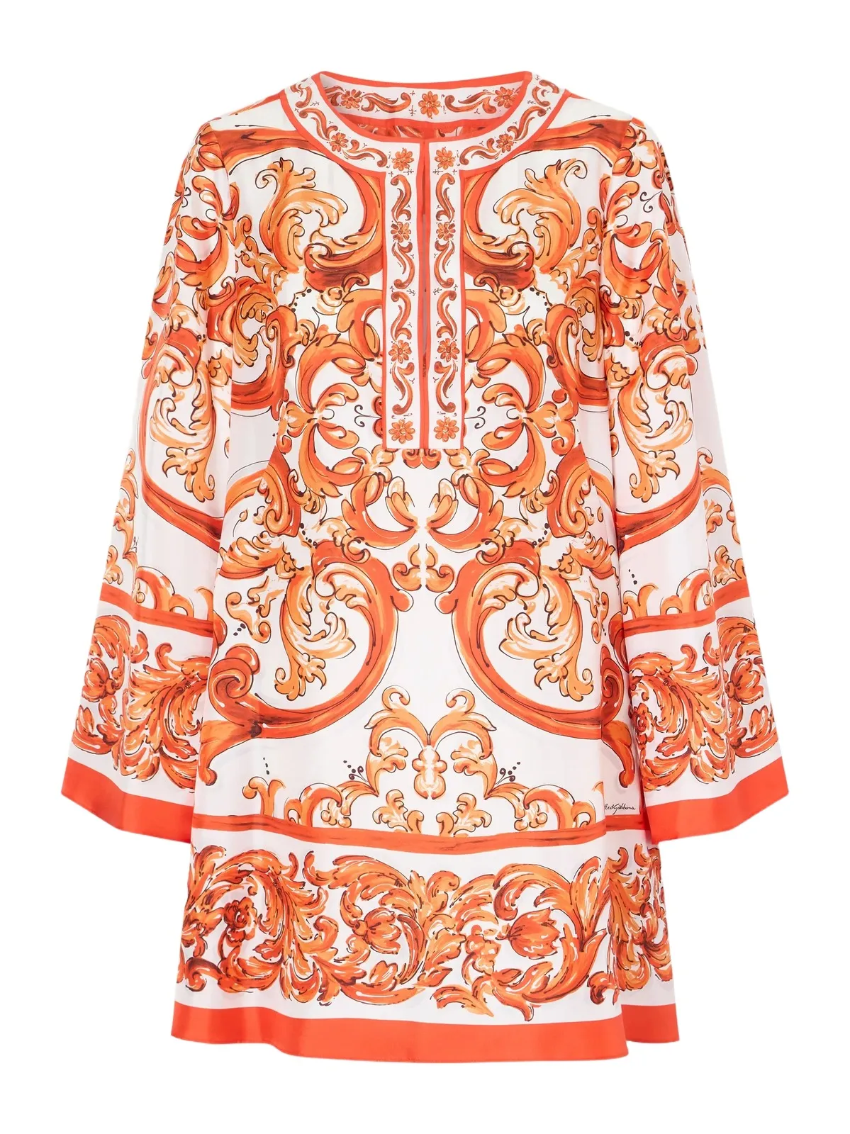 Pleated Printed Silk-twill Mini Dress