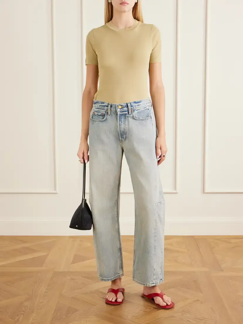 B SIDES Vivien Ribbed Cotton-blend T-shirt | Thumbnail 2 B SIDES Vivien Ribbed Cotton-blend T-shirt | Thumbnail 2