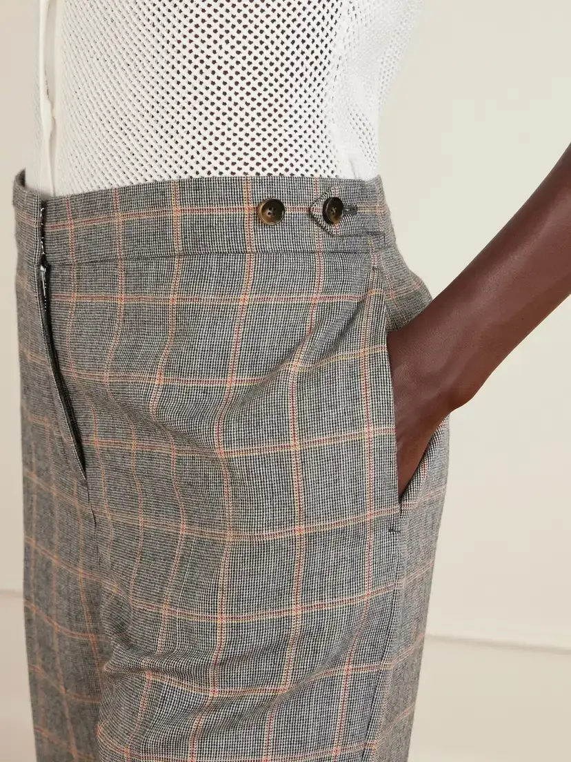 Stella McCartney Checked Wool Straight-leg Pants | Thumbnail 5 Stella McCartney Checked Wool Straight-leg Pants | Thumbnail 5