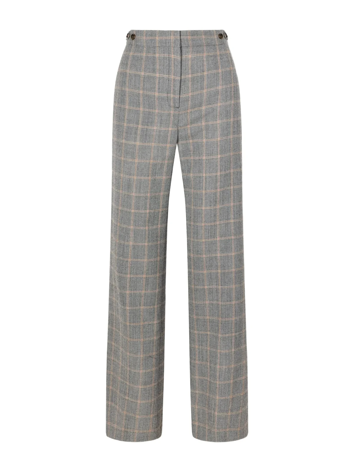 Checked Wool Straight-leg Pants