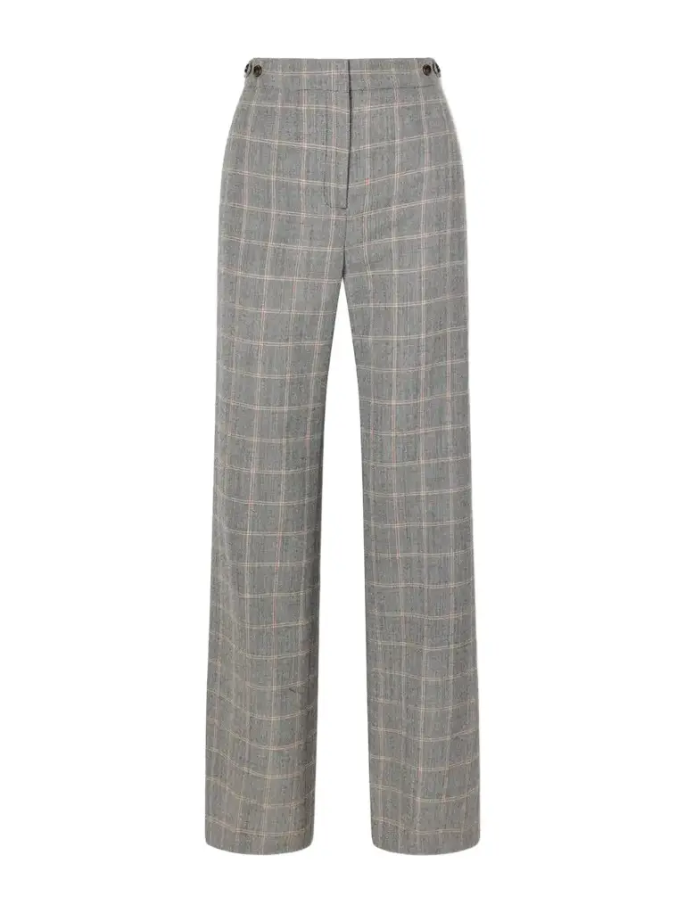 Stella McCartney Checked Wool Straight-leg Pants | Image 1 Stella McCartney Checked Wool Straight-leg Pants | Image 1